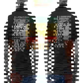 I Do All My Own Stunts Motocross Dad Biker Dirt Bike Men's Back Print T-Shirt | Mazezy