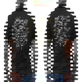 Pájaros Y Flores De Cottagecore Camiseta Hombre Estampado Espalda - Regaloses