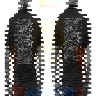 Paleontology Dinosaur Skeleton Fossil Trilobite & Ammonite Men's T-shirt Back Print - Monsterry