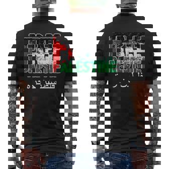 Palestina Libre En Árabe Con Palestina Libre Dentro Bandera Camiseta Hombre Estampado Espalda - Regaloses