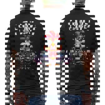 Palestra F-Caw-F Divertente Pollo Urlo Fitness Umorismo T-shirt da uomo con stampa posteriore - Novitaregali