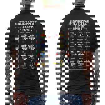 Hispanic Flags Alphabet Hearts Latin Heritage For Teacher Men's T-shirt Back Print - Seseable