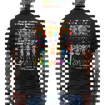 Hispanic Heritage Month Latin Countries Hands Heart Flags Men's T-shirt Back Print - Monsterry