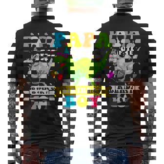 Papa Of The Birthday Boy Dinosaur Raptor Men's T-shirt Back Print | Mazezy