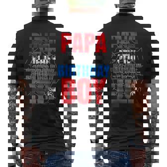 Papa Of The Birthday Boy Matching Family Spider Web Men's T-shirt Back Print - Thegiftio