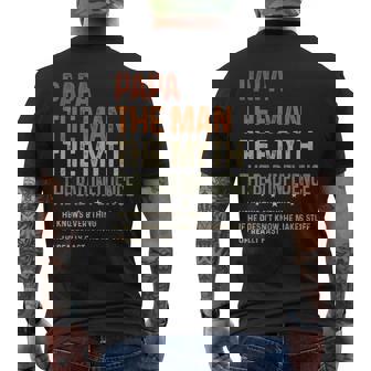 Papa The Man The Myth The Bad Influence Father's Day Men's T-shirt Back Print - Thegiftio