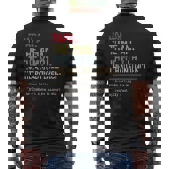 Papa The Man The Myth The Bad Influence He Knows Everything Men's T-shirt Back Print - Thegiftio