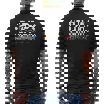 Papa Retro Monster Truck Family Crew Birthday Matching Men's T-shirt Back Print - Monsterry