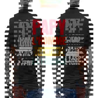 Papy L'homme Le Mythe La Légende Cadeau Grand-Père Papou T-shirt imprimé au dos - Cadeauxyz