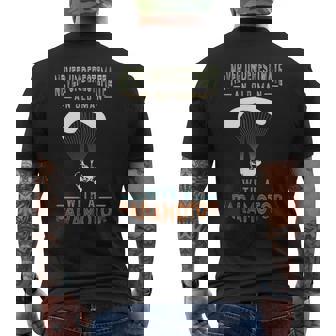 Paramotor Old Man Paramotor Pilot Paraglider Paramotoring Men's Back Print T-Shirt | Mazezy