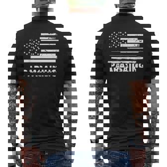 Parasailing Life USA Flag Patriotic Sports Men's Back Print T-Shirt | Mazezy