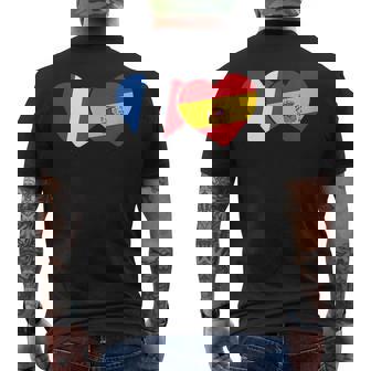 Patrimoine Espagnol Drapeau Français Drapeau Espagnol T-shirt imprimé au dos - Cadeauxyz