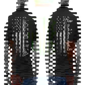 Patriotic Bowhunting Usa Flag Bow Archery Deer Hunting Wild Men's T-shirt Back Print | Mazezy