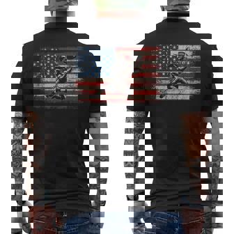 Patriotic Football US Flag Football American Football Men's Back Print T-Shirt | Mazezy