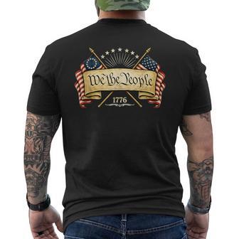 Patriotic Two Flags 1776 2026 We The People Men's T-shirt Back Print - Thegiftio UK