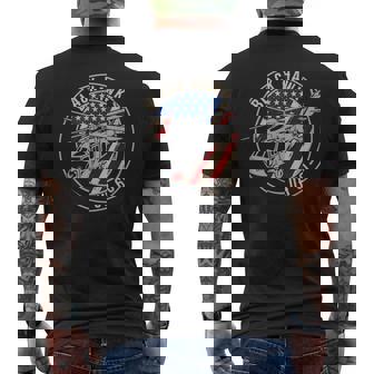 Patriotic Usa Flag Military Helicopter Uh-60 Black Hawk Men's T-shirt Back Print - Thegiftio