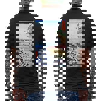 Paysage De Montagne Asiatiqueintage Japonais Ukiyo-E Woodblock T-shirt imprimé au dos - Cadeauxyz