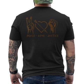 Paz Amor Justicia Igualdad Camisa Justiciaocial Camiseta Hombre Estampado Espalda - Regaloses