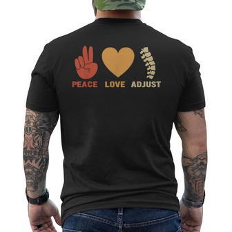 Peace Love Adjust Chiropractor Chiropractic Men's T-shirt Back Print - Thegiftio