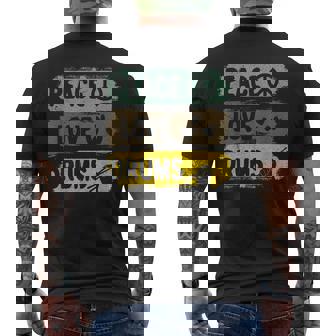 Peace Love Drums Retrointage Batterista Amante Della Musica T-shirt da uomo con stampa posteriore - Novitaregali