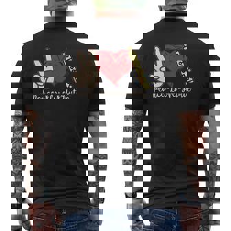 Peace Love Flute Men's Back Print T-Shirt | Mazezy