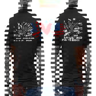 Peace Love Resist American Flag Political Protest Men's T-shirt Back Print - Monsterry