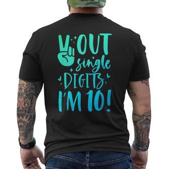 Peace Out Single Digits Im 10 Ten Year Old Boy 10Th Birthday Men's T-shirt Back Print - Thegiftio UK