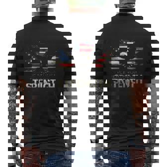 Peace Through Strength Distressed Flag Usa Graphic Men's T-shirt Back Print - Monsterry