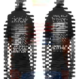 We The People Are Not Okay Flipped American Flag Patriotic Men's T-shirt Back Print - Monsterry