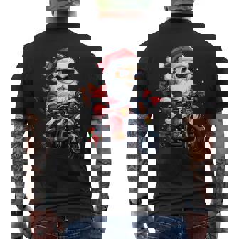 Père Noël Équitation Motocooter Noël Motard T-shirt imprimé au dos - Cadeauxyz