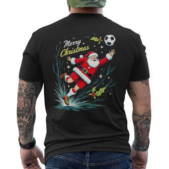 Père Noël Joueur De Football Thèmeportif De Noël T-shirt imprimé au dos - Cadeauxyz
