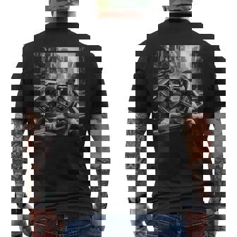 Perros Gángster En Coche Fumando Pitbulls Con Armas Humor Camiseta Hombre Estampado Espalda - Regaloses