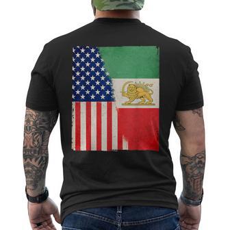 Persian American Flag Usa Persia Roots Heritage Men's T-shirt Back Print - Thegiftio UK