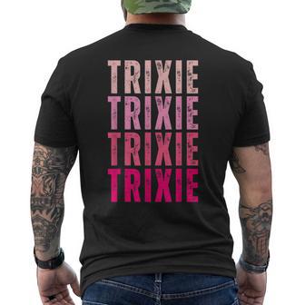 Personalized Name Trixie I Love Trixie Vintage Men's T-shirt Back Print - Monsterry