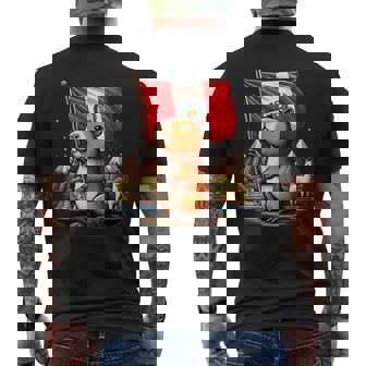 Peruvian Capybara Peru Flag Ronsoco Fiestas Patrias Men's T-shirt Back Print - Thegiftio