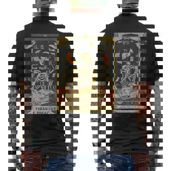 Pharmacist Skeleton Tarot Card Pharmacy Tech Medical Student Men's T-shirt Back Print - Monsterry