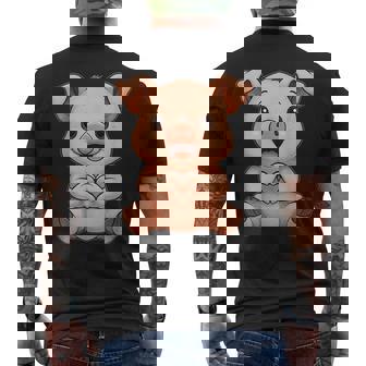 Pig With Heart Cute Pig Motif With Heart Symbol Men's T-shirt Back Print | Seseable UK