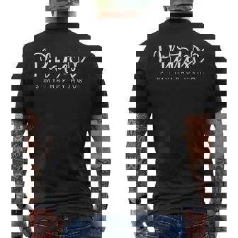 Pilates Is My Happy Hour Men's T-shirt Back Print | Mazezy