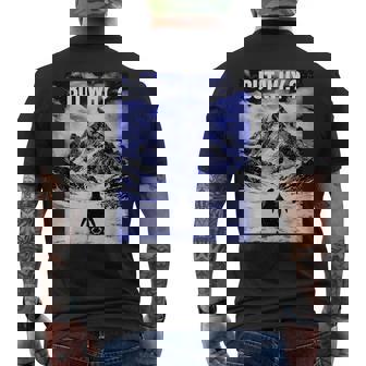 Pingouin Nihiliste Trinding Marchanters Les Montagnes T-shirt imprimé au dos - Cadeauxyz