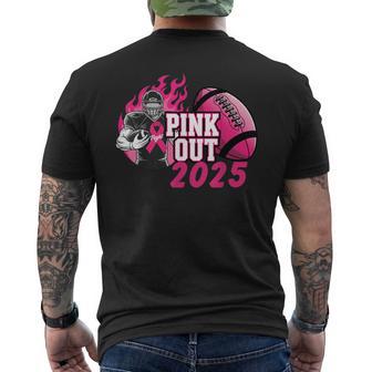 Pink Out 2025 Football Breast Cancer Awareness Support Men's T-shirt Back Print - Thegiftio UK
