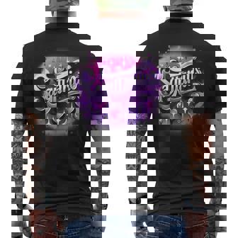 Pink And Purple Sagittarius Zodiac Star Sign Men's T-shirt Back Print - Thegiftio