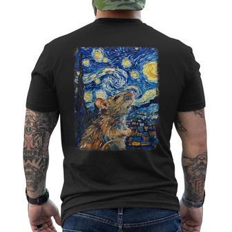 Pintura Noche Estrellada Ratón Rata Camiseta Hombre Estampado Espalda - Regaloses