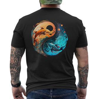 Pisces Horoscope Yin-Yang Symbol Zodiac Sign Men's T-shirt Back Print - Thegiftio UK
