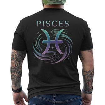 Pisces Zodiac Sign Astrology Men's T-shirt Back Print - Monsterry