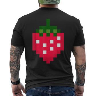 Pixel Strawberry 80S Video Game Halloween Costume Easy Group Men's T-shirt Back Print - Thegiftio UK