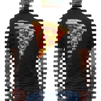 Pizza Slice Minimalist Men's T-shirt Back Print - Monsterry