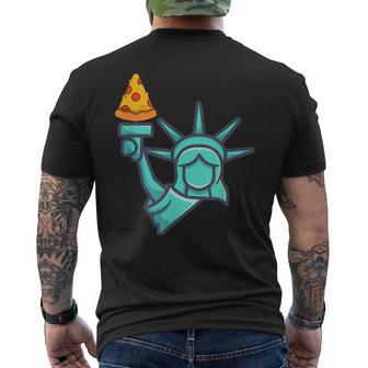 Pizza Statue Of Liberty New York City Famous Food Pizzas Men's T-shirt Back Print - Thegiftio UK