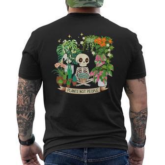 Plant Lover Skeleton Plants Not People Men's T-shirt Back Print - Thegiftio UK