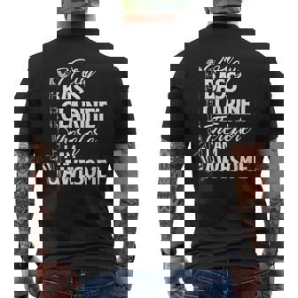 I Play Bass Clarinet Therefore I Am Awesome Clarinetist Men's Back Print T-Shirt | Mazezy