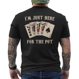 Poker Player I'm Just Here For The Pot Vintage Men's T-shirt Back Print - Thegiftio UK